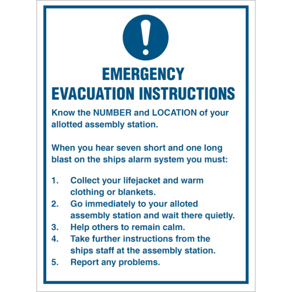 Mandatory sign - Emergency Evacuation Instructions 