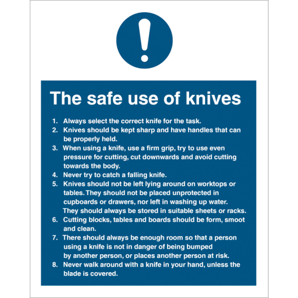 Mandatory sign - The safe use of knives 