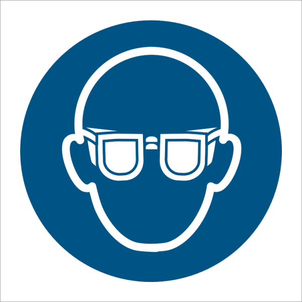 Mandatory sign - Wear goggles 