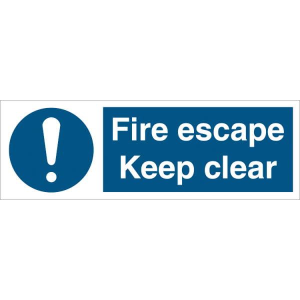 Mandatory sign - Fire escape keep clear 