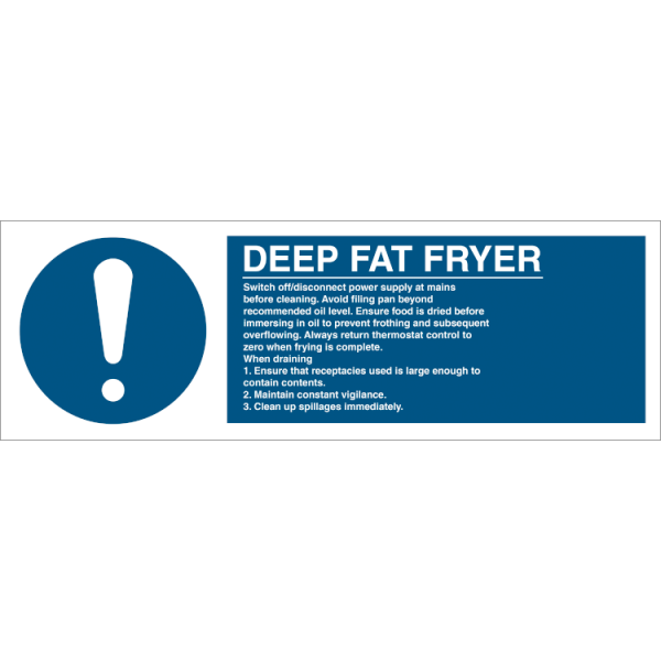 Mandatory sign - Deep Fat Fryer 