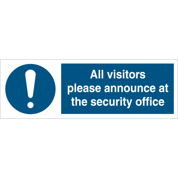 ISPN sign - All visitors please announce at the security office  