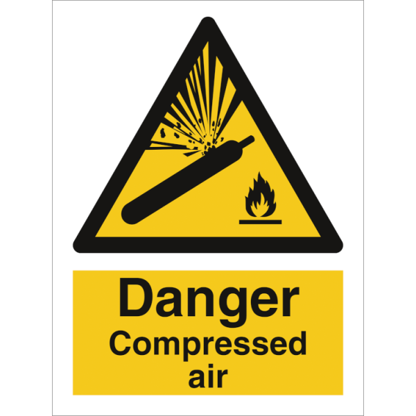 Hazard & Warning sign - Danger compressed air 
