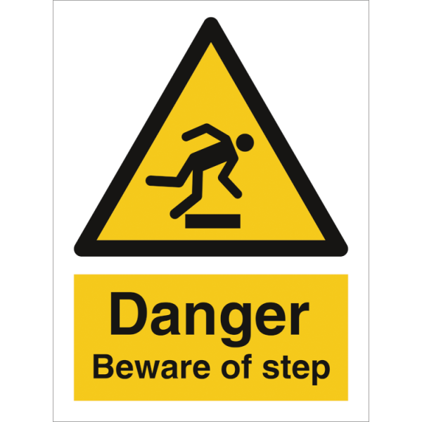 Hazard & Warning sign - Danger Beware of step 