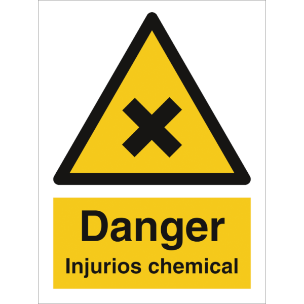 Hazard & Warning sign - Danger Injurios chemicals 
