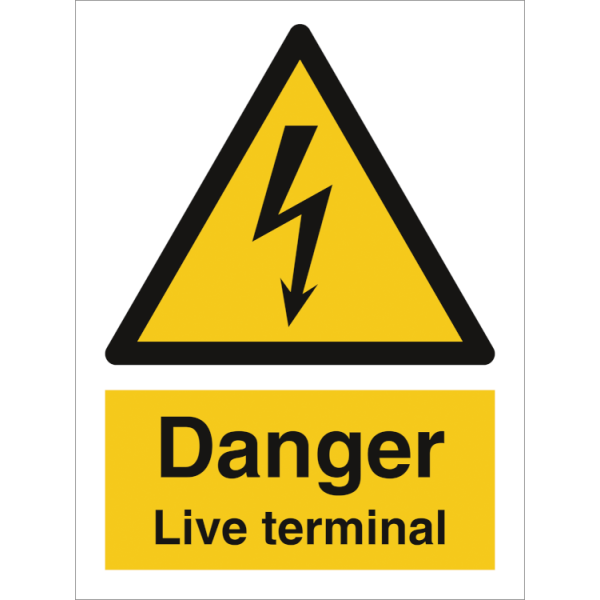 Hazard & Warning sign - Danger Live terminal 