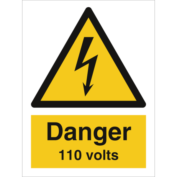 Hazard & Warning sign - Danger 110 volts 