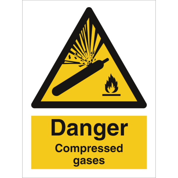 Hazard & Warning sign - Danger Compressed gas 