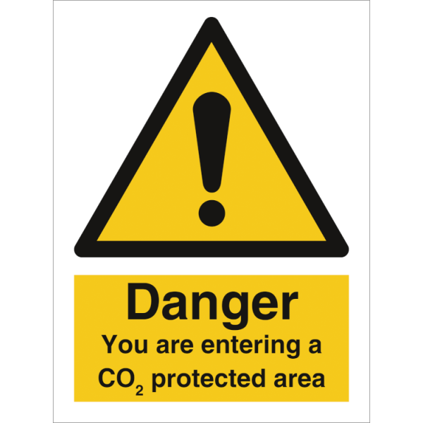 Hazard & Warning sign - Danger You are entering a CO2 protected area 