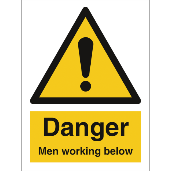 Hazard & Warning sign - Danger men working below 