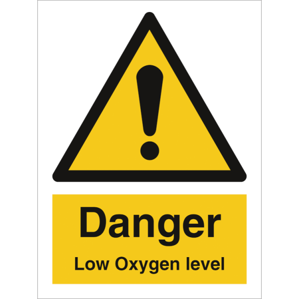 Hazard & Warning sign - Danger low oxygen level 