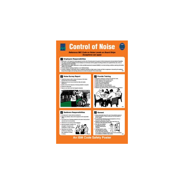 Control of Noise IMO skylt - Självhäftande vinyl 475 x 330 mm