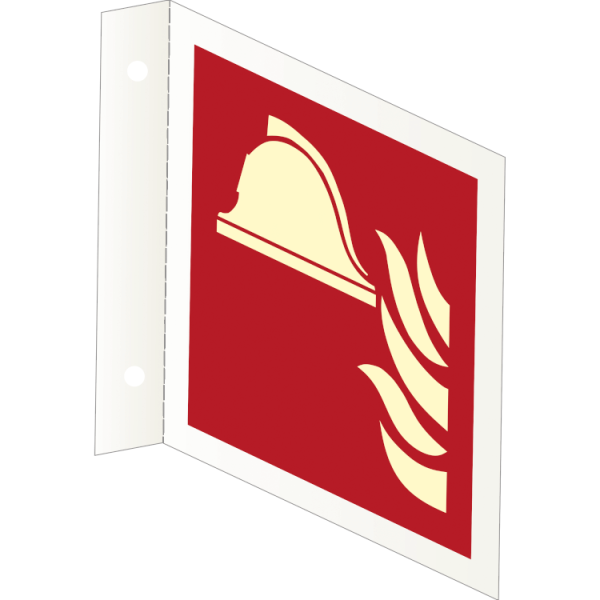 Fire point IMO skylt - Efterlysande Alu HI300 200 x 200 mm