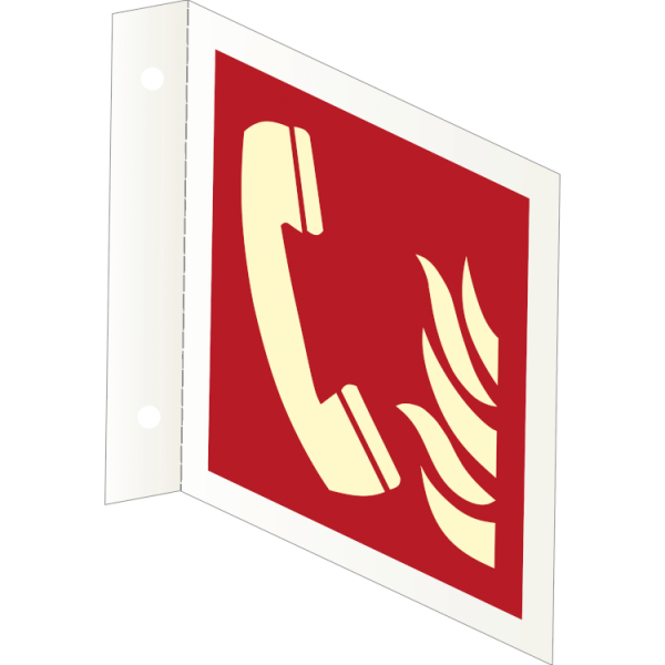 Fire phone IMO skylt - Efterlysande Alu HI300 200 x 200 mm
