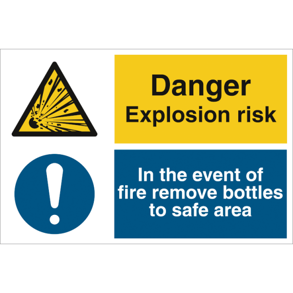 Combi sign - Danger Explosion risk  