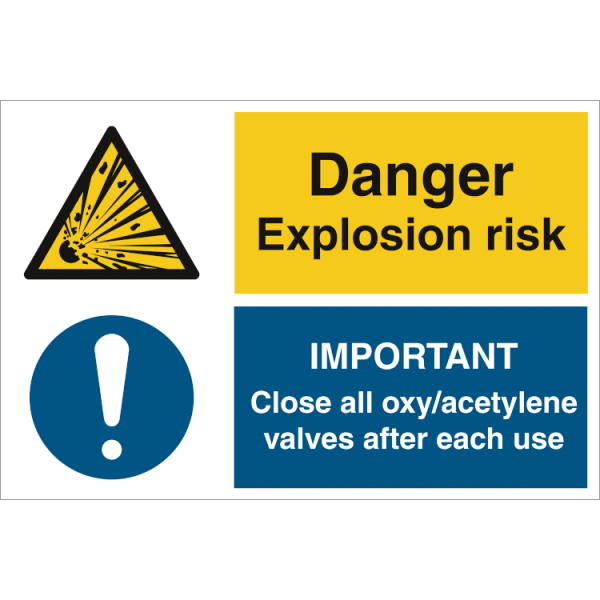 Combi sign - Danger Explosion risk  