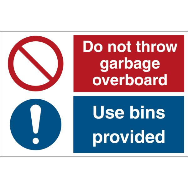 Combi sign - Do not throw garbage overboard 