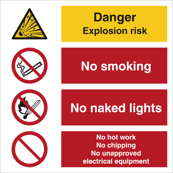 Combi sign - Danger Explosion risk  