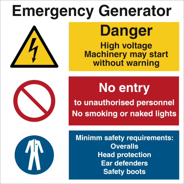 Combi sign - Emergency Generator 