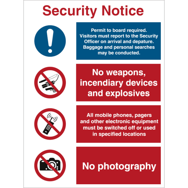 Combi sign - Security Notice 