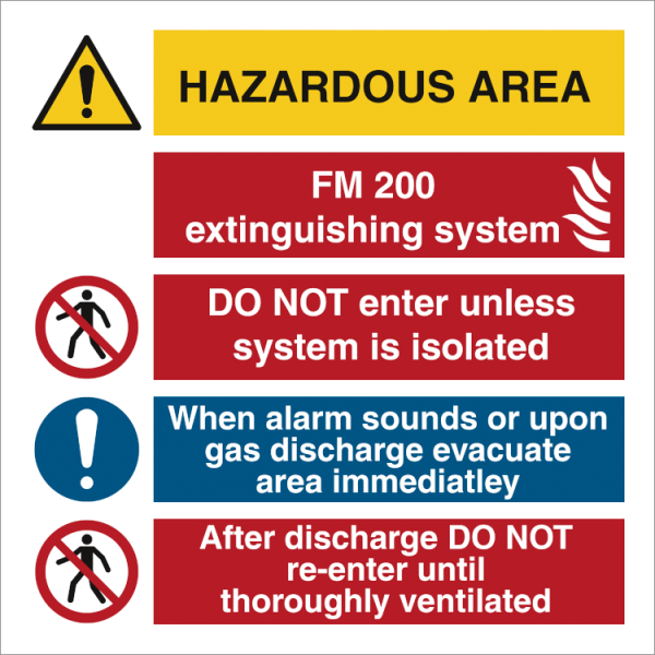 Combi sign - Hazardous area FM 200 