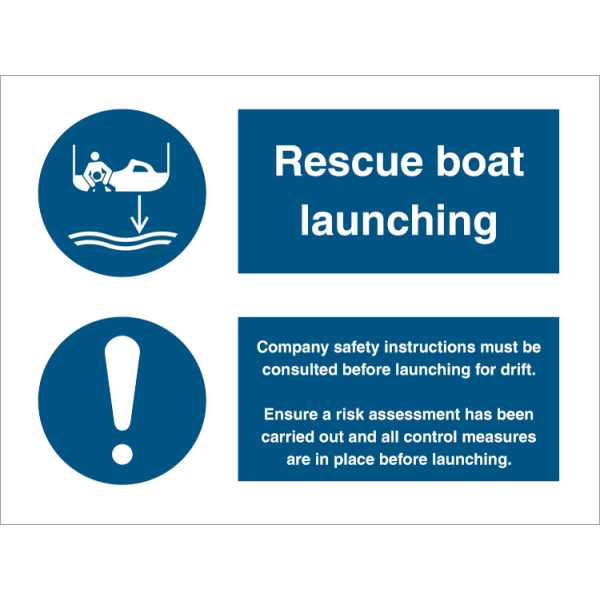 Mandatory sign - Rescue boat launching procedure