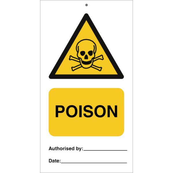 Poison (pk. a 10 stk.) IMO skylt - 0.2 mm rigid 140 x 75 mm