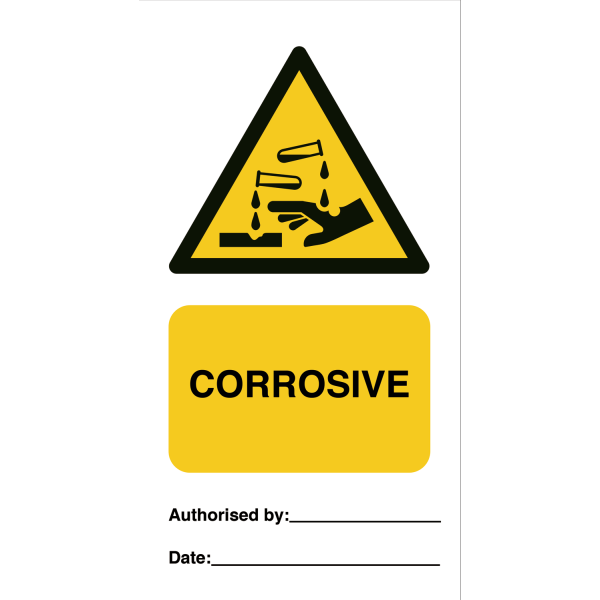 Corrosive (pk. a 10 stk.) IMO skylt - 0.2 mm rigid 140 x 75 mm