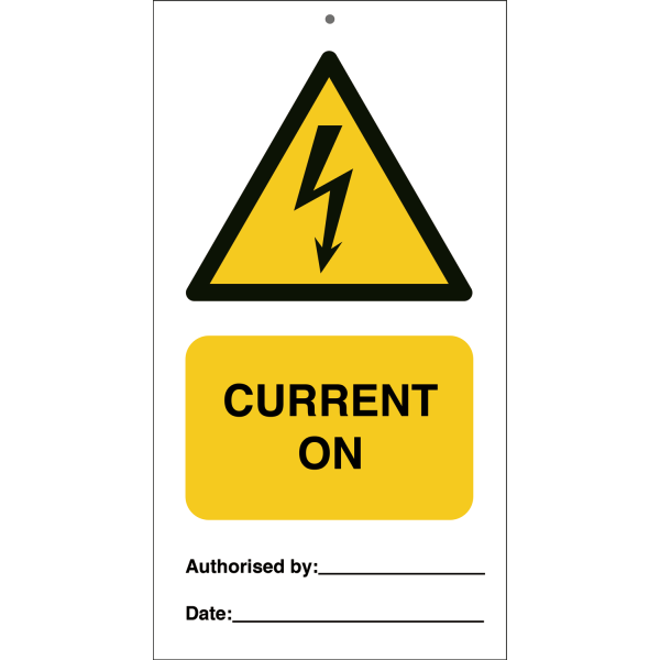 Current on (pk. a´· 10 stk.) IMO skylt - 0.2 mm rigid 140 x 75 mm