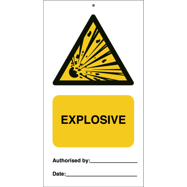 Explosive (pk. a 10 stk.) IMO skylt - 0.2 mm rigid 140 x 75 mm