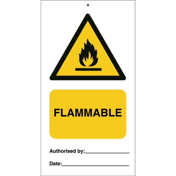 Flammable (pk. a 10 stk.) IMO skylt - 0.2 mm rigid 140 x 75 mm