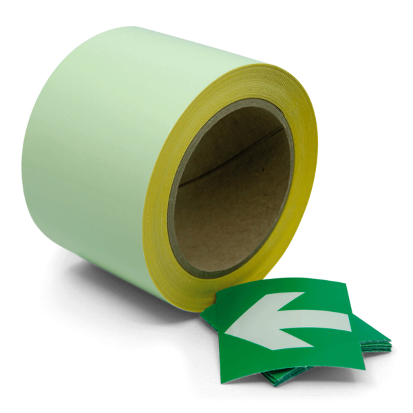 DENFOIL Efterlysande tejp + 10 st. gröna pilar på ark