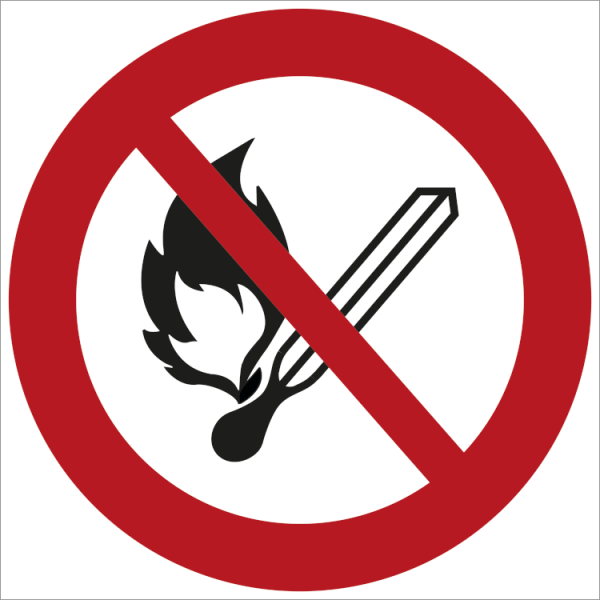 Forbud mod åben ild - Gulvfolie - 400 x 400 mm