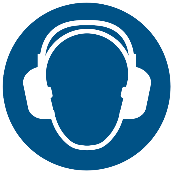 Høreværn påbudt - Gulvfolie - 360 x 400 mm