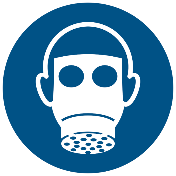 Åndedrætsværn påbudt - Gulvfolie - 360 x 400 mm