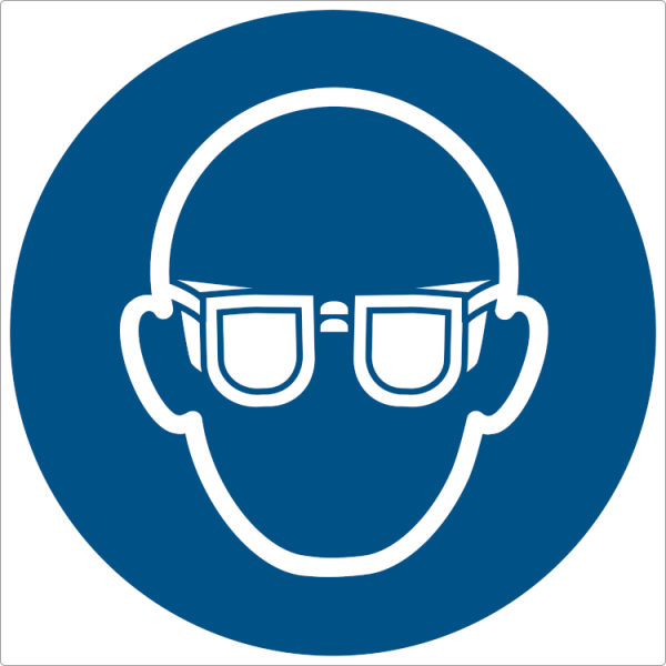 Øjenværn påbudt - Gulvfolie - 400 x 400 mm