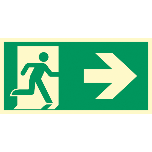 Utrymningsväg höger utrymningsskylt - ISO 7010