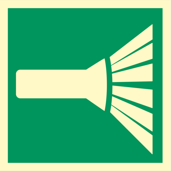 Nödljus nödutrustningsskylt - ISO 7010