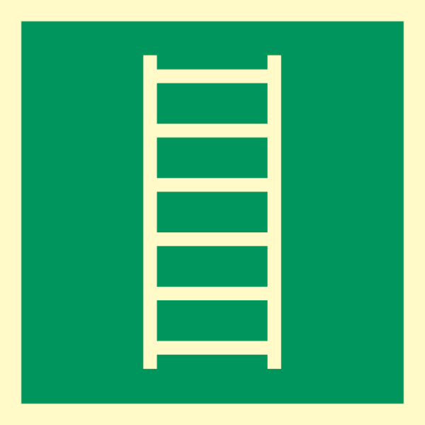 Räddningsstege utrymningsskylt