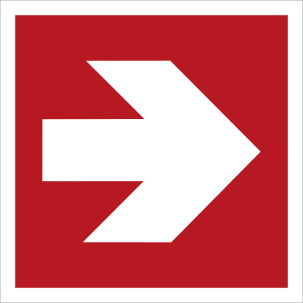 Brandpil brandskylt (vändbar) - ISO 7010