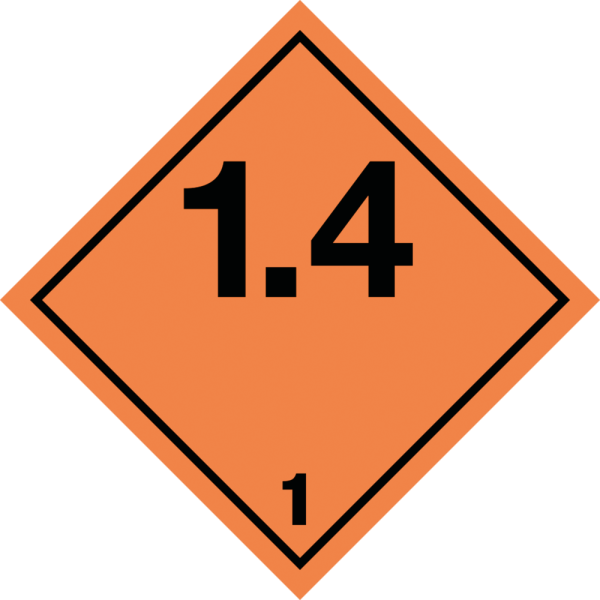 Explosives kl. 1.4 fareseddel