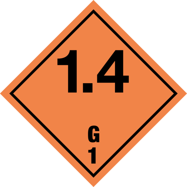 Explosives kl. 1.4 G fareseddel
