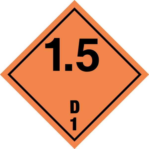Explosives kl. 1.5 D1 fareseddel