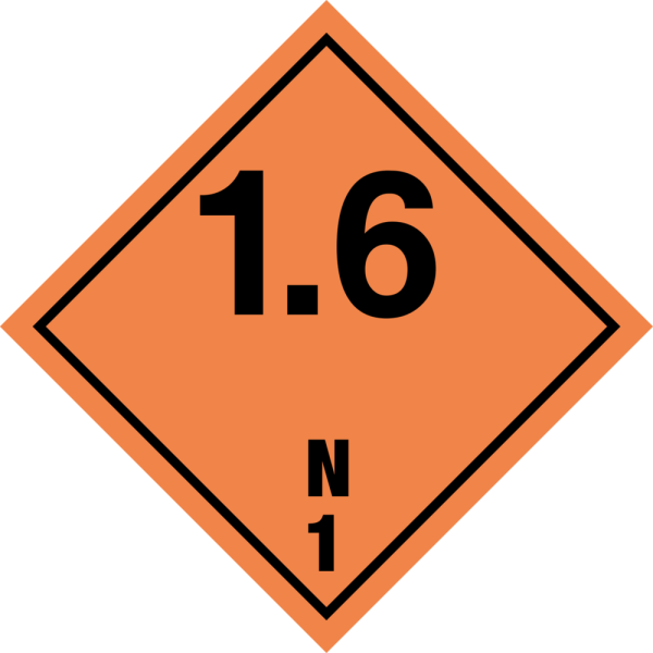 Explosives kl. 1.6 N fareseddel