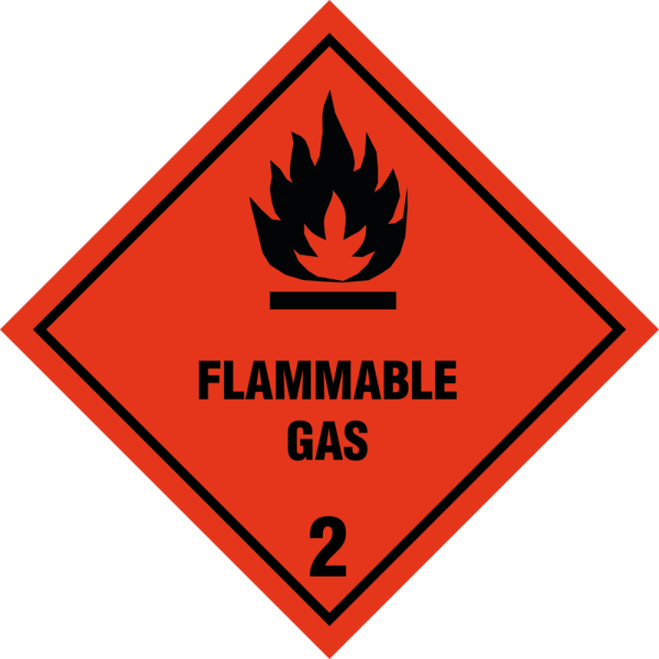 Flammable Gas kl. 2 fareseddel
