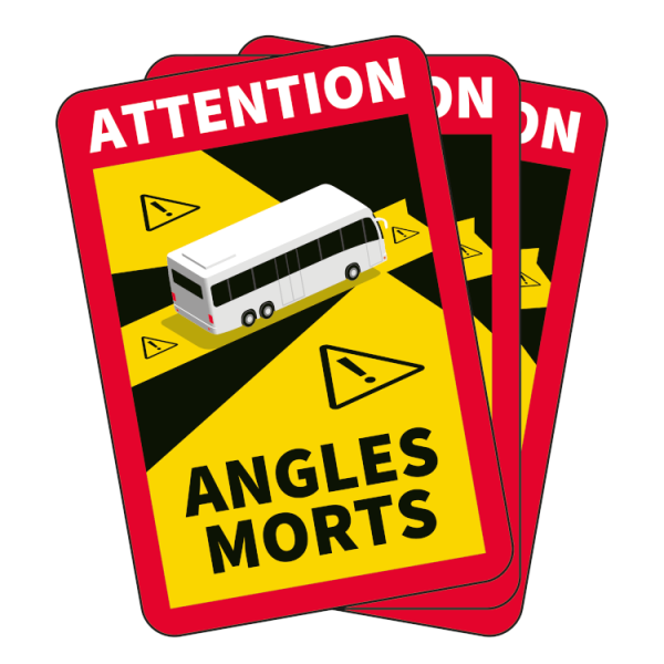 3 st. Angles Morts-dekaler för buss (döda vinkeln) – 250 × 170 mm