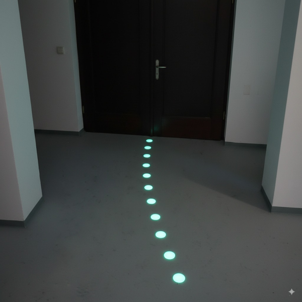 DENFOIL Efterlysande markörprickar för utrymningsvägar, 25 st