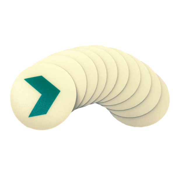 DENFOIL Efterlysande markörprickar med pil, förpackning med 10 st.