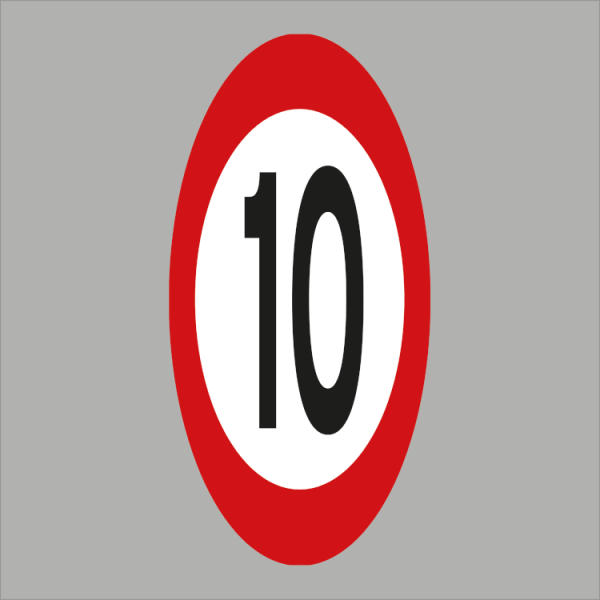 PREMARK C55 10 km oval hastighetsskylt – termoplastisk vägmarkering för asfalt