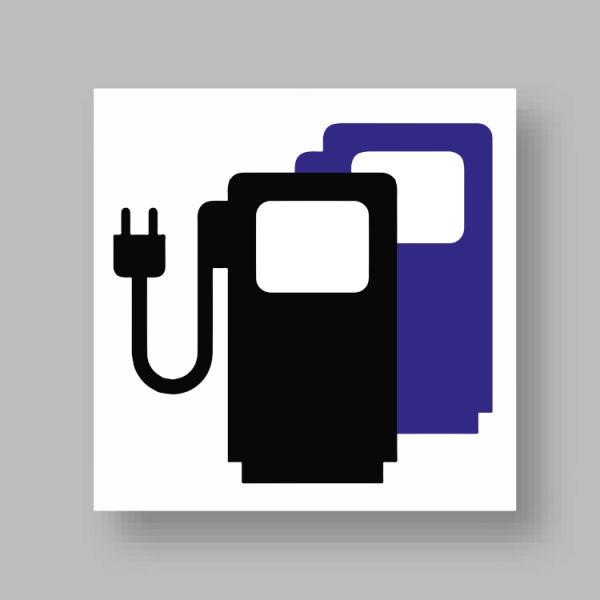 PREMARK Laddsymbol svart och blå 100 x 100 cm